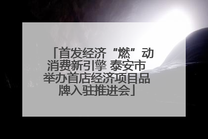 首发经济“燃”动消费新引擎 泰安市举办首店经济项目品牌入驻推进会