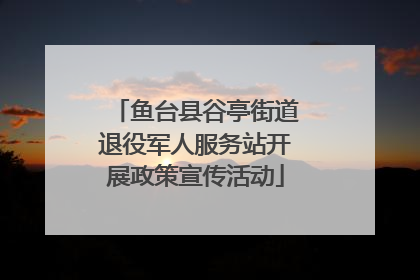 鱼台县谷亭街道退役军人服务站开展政策宣传活动