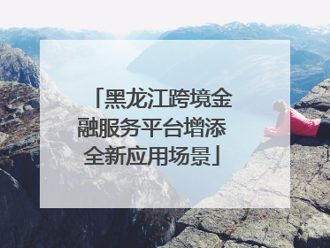 黑龙江跨境金融服务平台增添全新应用场景