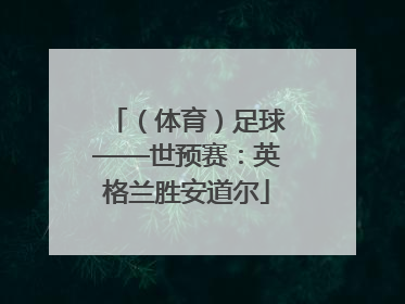 （体育）足球——世预赛：英格兰胜安道尔