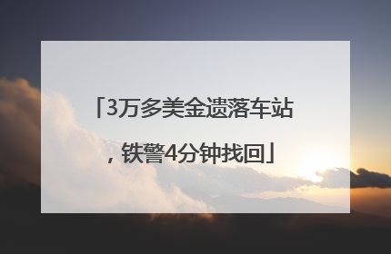 3万多美金遗落车站，铁警4分钟找回