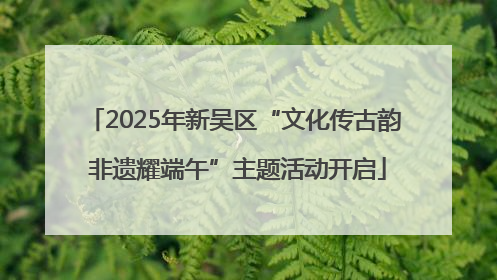 2025年新吴区“文化传古韵 非遗耀端午”主题活动开启