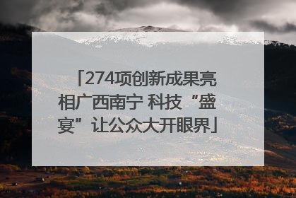 274项创新成果亮相广西南宁 科技“盛宴”让公众大开眼界