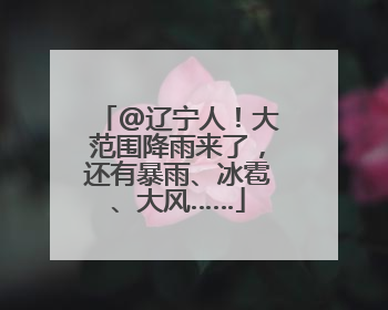 @辽宁人！大范围降雨来了，还有暴雨、冰雹、大风……
